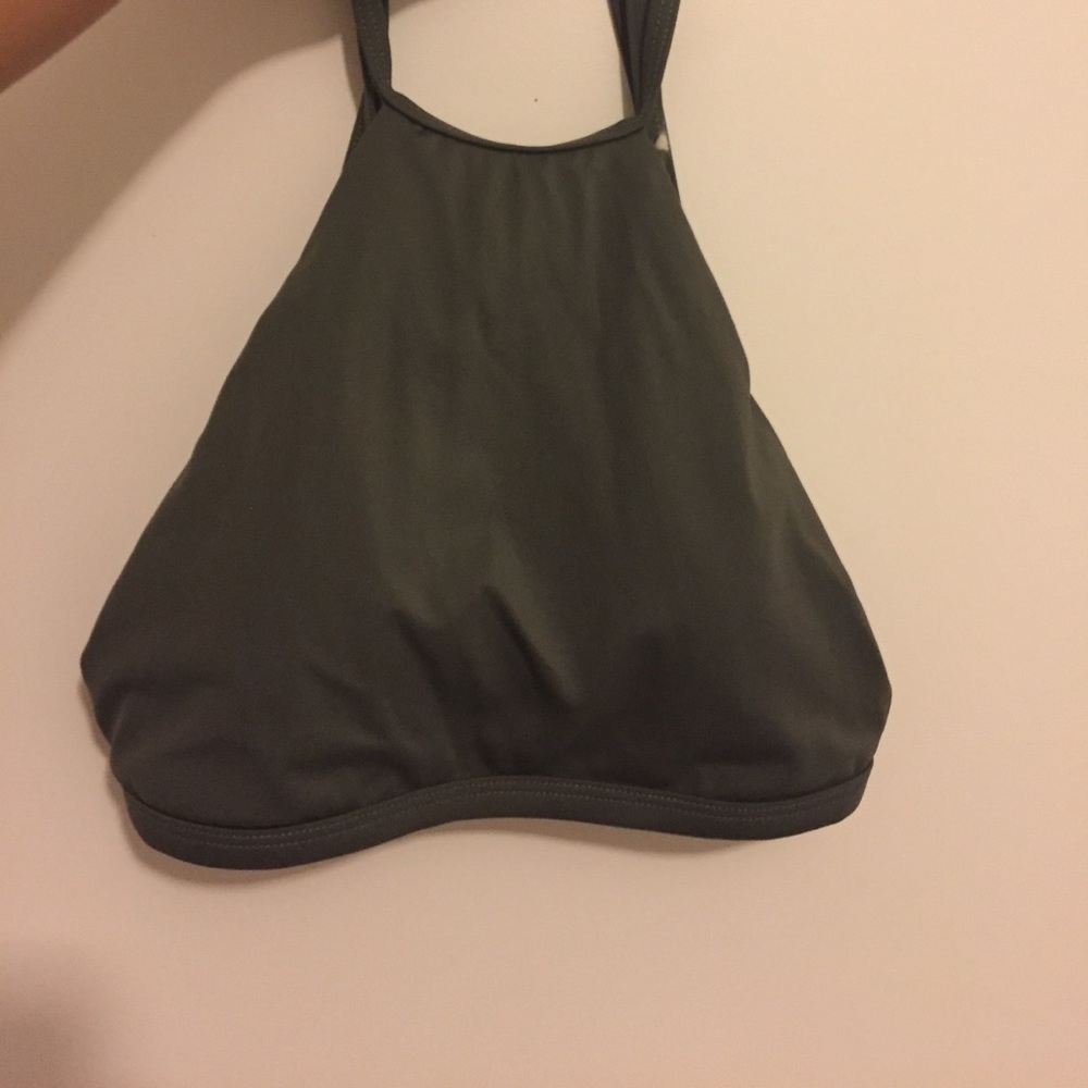 Army Green Halter Bikini Top